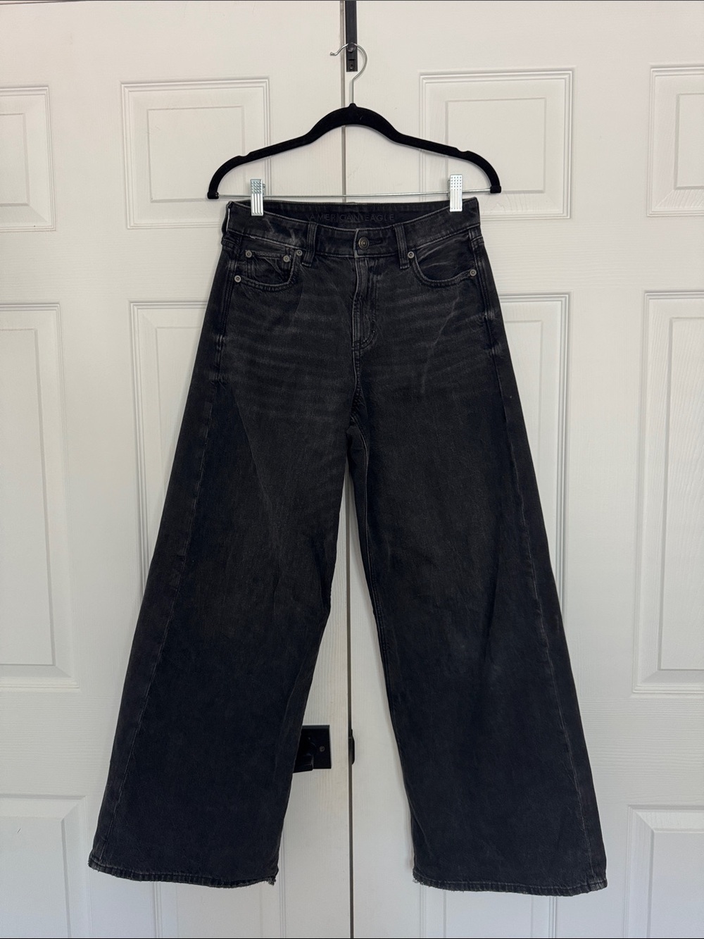 American Eagle Outfitters Black Super High Rise Ultra Wide Leg